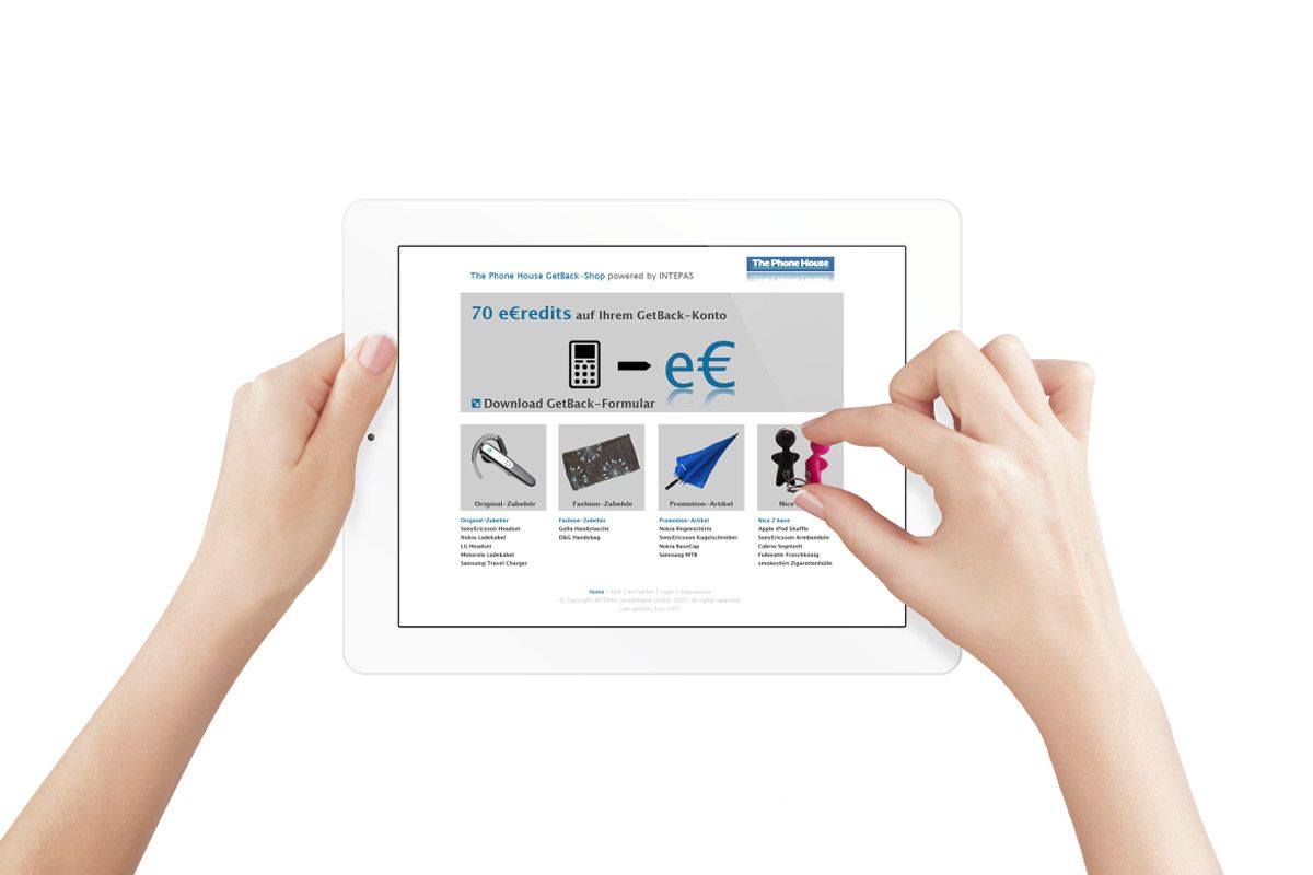 Web design for the microsite of The Phonehouse as reference of WOA