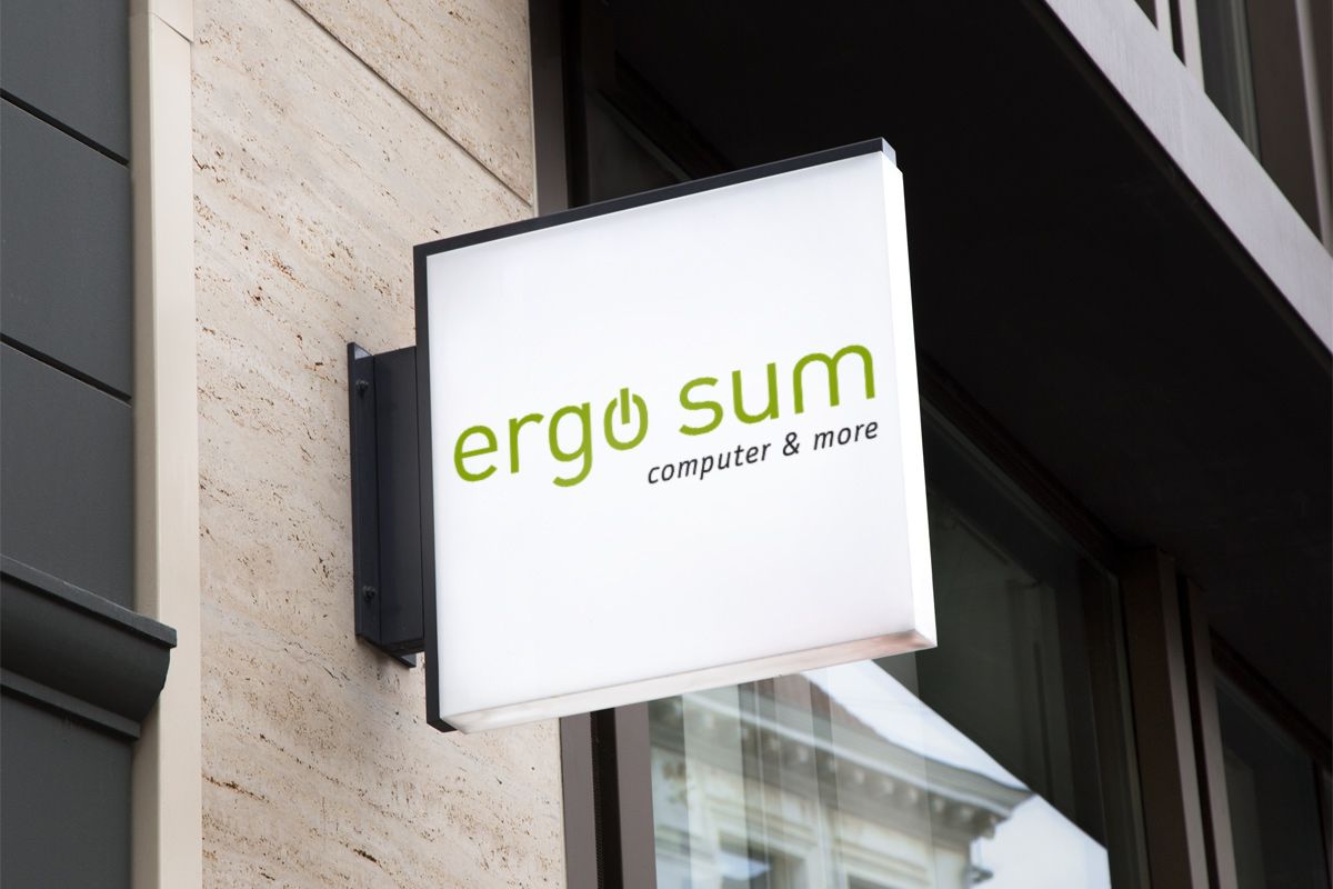Light sign for ergo sum in Mainz by WOA