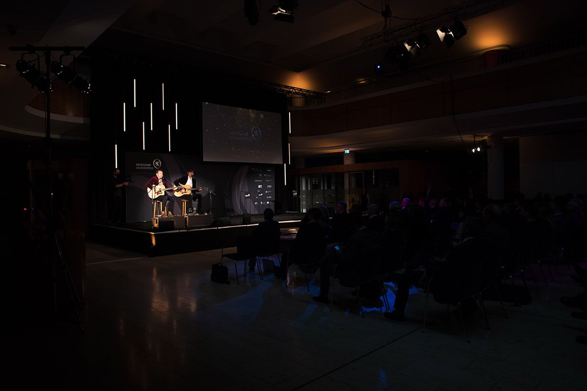 Gala evening of the Hessian Founders' Award in Frankfurt as an event reference of the WOA Event Agency