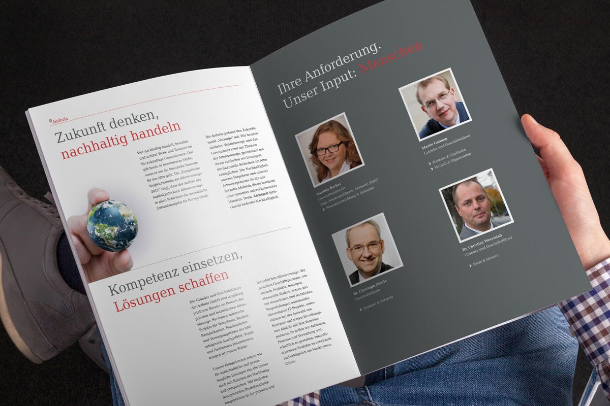 The image brochure for Aeiforia GmbH is a creation and reference of the WOA design agency.
