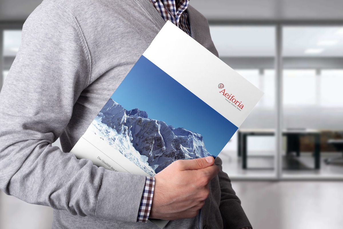 The image brochure for Aeiforia GmbH is a creation and reference of the WOA design agency.